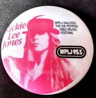 Rickie Lee Jones 1982 Dr Pepper Festival Concert Nyc Wplj Button Pin