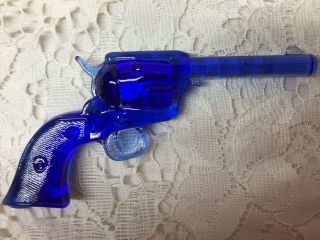 Blue Vaseline Glass Colt Revolver Gun Uranium Cobalt Walker / Single Action Army
