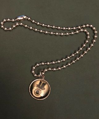 The Residents Eyeball With Top Hat Necklace Charm Is 3/4” Chain Is 7 1/2”