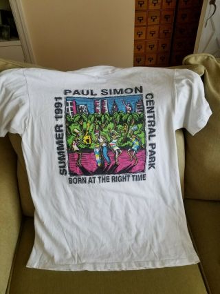 Paul Simon Vintage 1991 Born at the Right Time Central Park T - shirt Men ' s XL 4