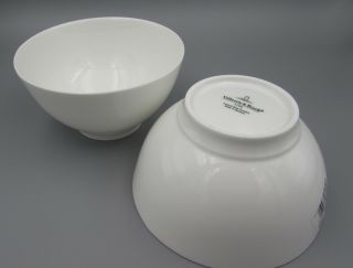 Villeroy & Boch China Royal White Footed Cereal / All Purpose Bowl - Set Of Two