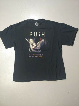 Rush T - Shirt Snakes & Arrows World Tour 2007 Double Sided Concerts Size Large