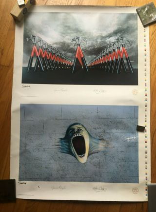 Pink Floyd - The Wall - Rare Uncut Printers Proofs 1995 Litho Hammers & Face