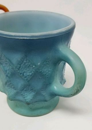 Set of 6 Vintage Anchor Hocking Kimberly Diamond Oven Proof Coffee Cups Mugs 6