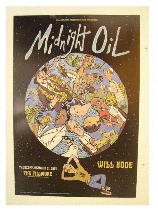 Bill Graham Presents Fillmore Poster Midnight Oil Will Hoge 2001 Dusty Cox F481