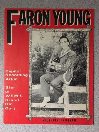 Faron Young Autographed 1957 Souvenir Concert Program - Country Music Legend -