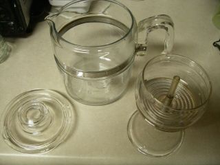VINTAGE PYREX GLASS COFFEE POT 7759 B LARGE 9 CUP PERCOLATOR COMPLETE 5