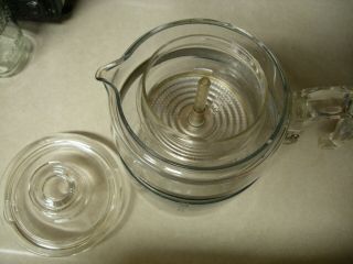VINTAGE PYREX GLASS COFFEE POT 7759 B LARGE 9 CUP PERCOLATOR COMPLETE 6