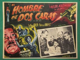 The Magic Face Hitler War Luther Adler Art Spanish Mexican Lobby Card 2