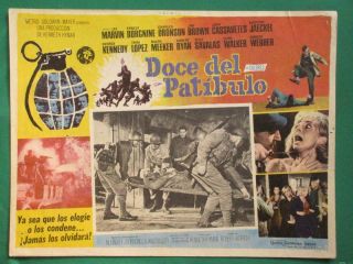 The Dirty Dozen Lee Marvin Charles Bronson Clint Walker Mexican Lobby Card 3