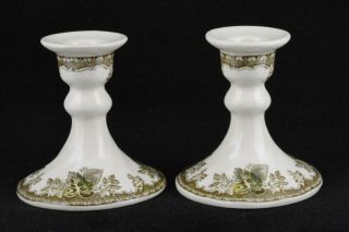 Johnson Brothers Friendly Village Pair Candle Holders (4 " Tall)