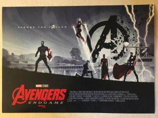 Avengers Endgame Lobby Card Featuring Captain America - Marvel Amc Imax - Rare