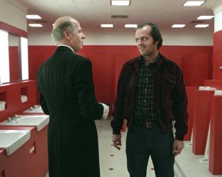 The Shining Jack Nicholson In Red Colored Bathroom 8x10 Photo