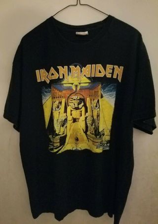 Iron Maiden Powerslave World Slavery Tour 84 - 85 T - Shirt Sz Xl Metal Band Vintage