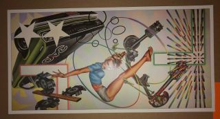 The Cars Ric Ocasek Heartbeat City Rare Promo Lithograph Poster Embossed Promo
