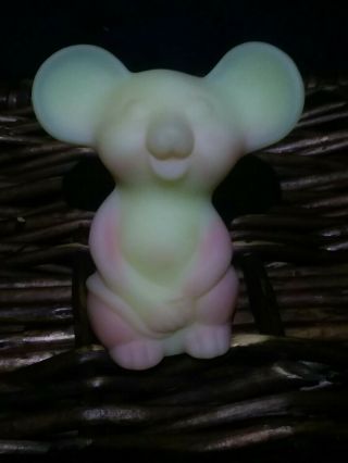 Fenton Yellow And Pink Burmese Mouse 100 Year