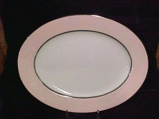 Vintage Castleton China Usa Shell Pink 15 3/8 " Oval Serving Platter
