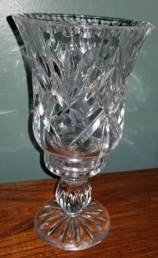 Noble Excellence 2 Pc Crystal Hurricane Candle Holder 24 Lead Crystal Poland