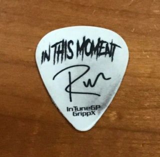 In This Moment Randy Weitzel 2019 Tour Guitar Pick White