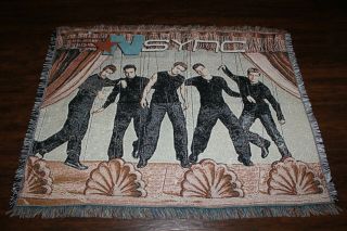 Vintage Nsync Woven Tapestry Fringe Blanket Throw No Strings Attached 46 " X58 "