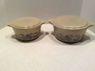 Vintage Pyrex Homestead Casserole Dishes With Lids,  Set Of 2