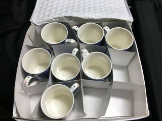 7 Coffee Mugs Cups Mr Snowman By Epoch By Noritake W/storage Case