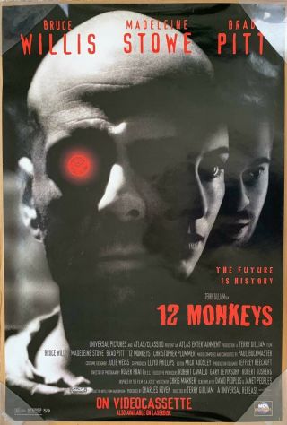 12 Monkeys Dvd Movie Poster 1 Sided 27x40 Brad Pitt Bruce Willis