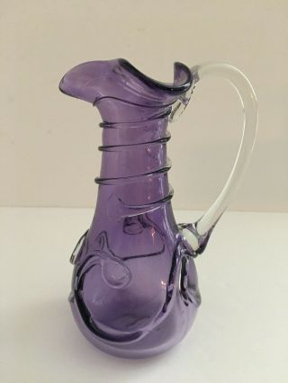 Vintage Boyer Hand Blown Purple Studio Art Glass 7 