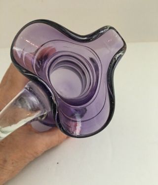 Vintage Boyer Hand Blown Purple Studio Art Glass 7 