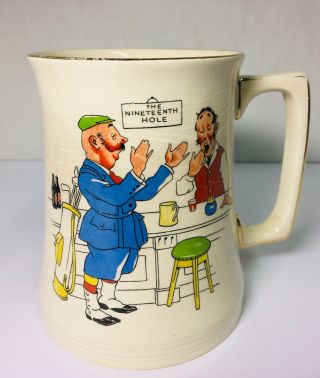 Vtg 1940’s Royal Winton Grimwades Porcelain Mug ‘nineteenth Hole’ England Golfer