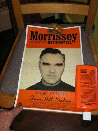Morrissey W/ Interpol Concert Poster Forrest Hills Stadium 9/7/19 17 " X 11 "