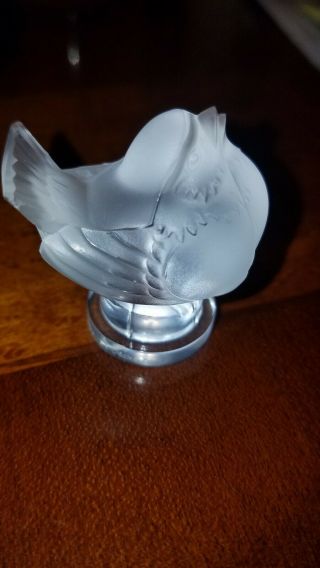 Lalique Crystal SPARROW BIRD PAPERWEIGHT FROSTED 3