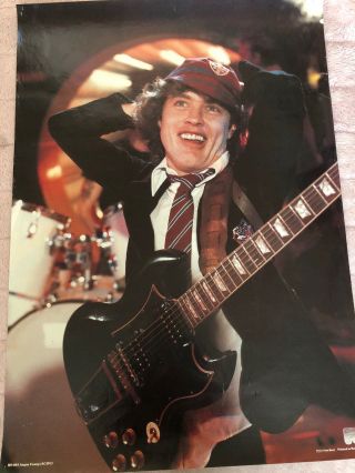 Ac/dc Angus Young Vintage Music Poster Guitar 80’s Rare