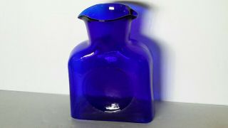 Vtg 384 Blenko Art Glass Persian Blue Water Bottle Vase Carafe
