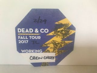 Dead And Company Fall Tour 2017 Crew John Mayer Concert Backstage Pass