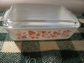 Vintage Pyrex 0503 Pink Gooseberry Refrigerator Dish W/lid 1 1/2 Quart