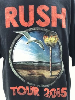 Rush 2015 R40 North American Tour Black Tee Shirt Size 2xl