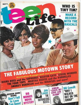 Supremes Diana Ross Marvin Gaye Motown Vandellas Teen Mag 1968 8 Pg Pull - Out
