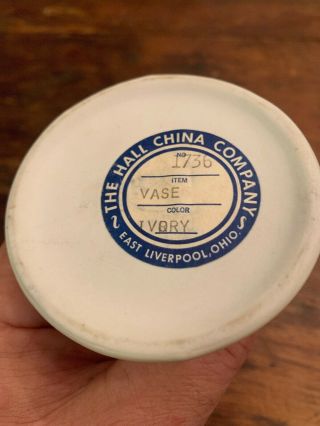 Vintage Hall China Bud Vase,  Ivory Glaze,  5 1/4 