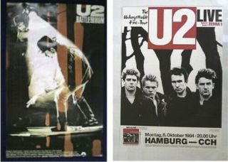 Two U2 Posters Rattle & Hum Live Hamburg B