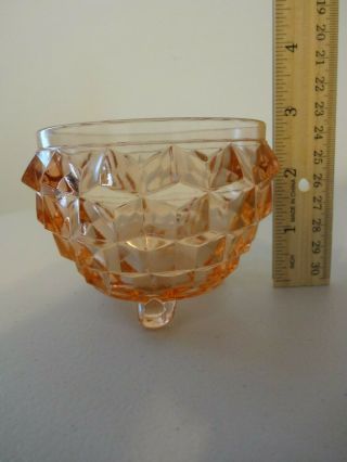 PINK DEPRESSION GLASS Set of 3 Footed Candy Dishes With Lids VINTAGE 4