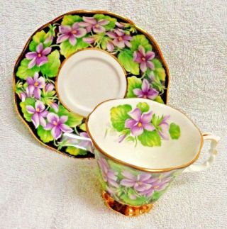 Royal Albert Provincial Flowers Purple Violet Cup And Saucer