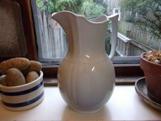 Lovely Antique White Ironstone Alfred Meakin England Pitcher Farmhouse