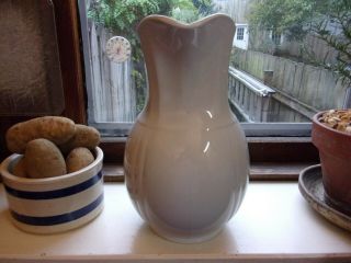 Lovely Antique White ironstone Alfred Meakin England Pitcher Farmhouse 4