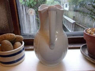 Lovely Antique White ironstone Alfred Meakin England Pitcher Farmhouse 5