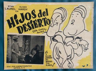 Stan Laurel And Oliver Hardy Sons Of The Desert Mexican Lobby Card 1933 Re