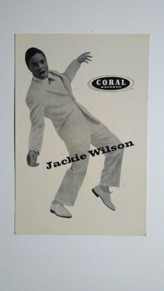 Jackie Wilson Italian Postcard Coral With Discography On Back 1959 Ex