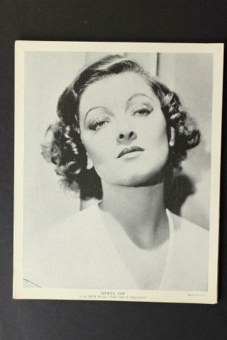 1936 Myrna Loy Linen Finished Photo For The Great Ziegfeld