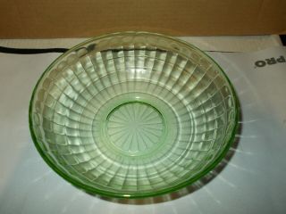 Anchor Hocking Block Optic Green Uranium Glass Serving Bowl