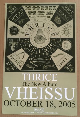 Thrice Rare 2005 Promo Poster For Wheissu Cd 11x17 Usa Never Displayed